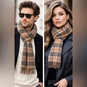 Unisex Burberry Classic Nova Check Cashmere Scarf – Made in Scotland